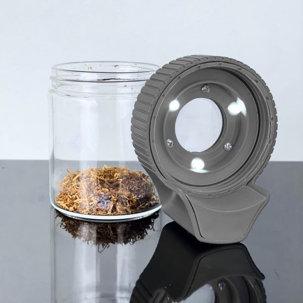 Pote Hermetico Abduzido com Lupa e Led 90ml Cinza 36128-1.jpg